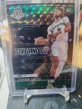 2024-25 PANINI MOSAIC STEPHON CASTLE #6 GIVE AND GO GREEN MOSAIC SP RC SPURS