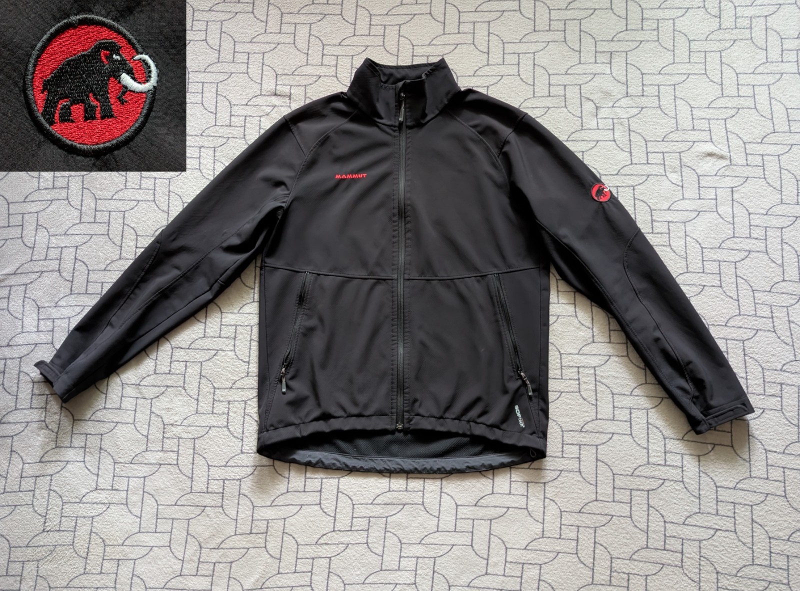 ● MAMMUT SOFTECH WINDSTOPPER FULL ZIPPER BLACK JA… - image 1