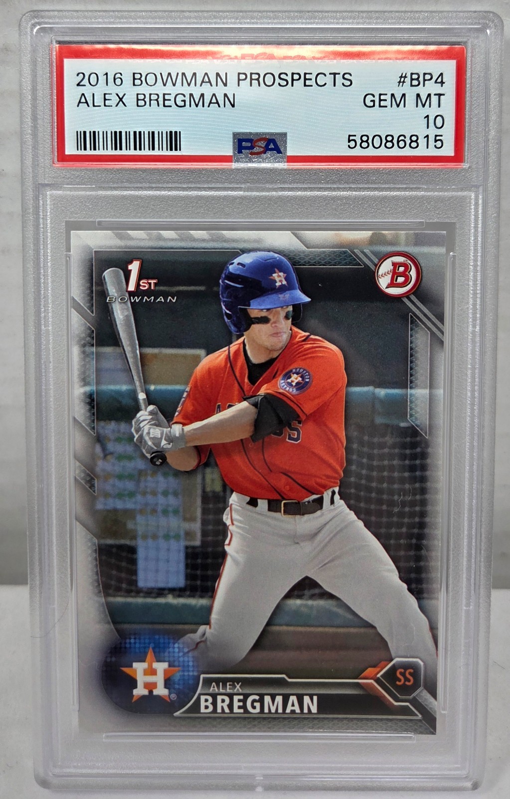 2016 Bowman Prospects ALEX BREGMAN RC ROOKIE CARD PSA 10 GEM MINT