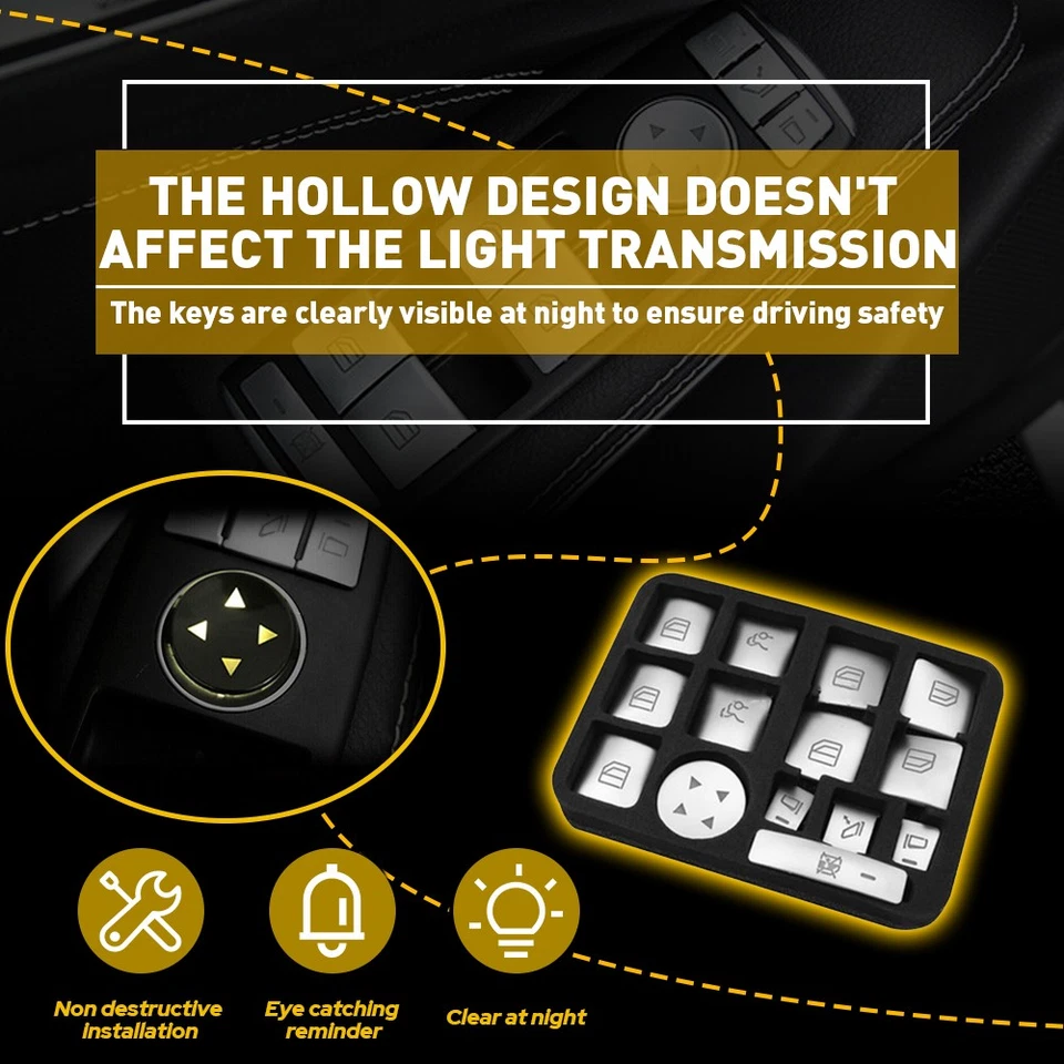 Interior Armrest Window Switch Button Cover Trim Kits For Mercedes-Benz C-class - Изображение 4 из 4