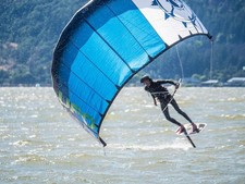 7m Slingshot UFO V1 Kitesurfing Foil Kite Blue/White Strutless - Kite Bag Only