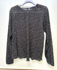 Women’s Marks & Spencer Black/White Abstract Round Neck Long Sleeve Top - 14