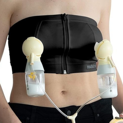 MEDIUM Medela Easy Expression Hands Free Wireless Pumping Bustier Bra Black