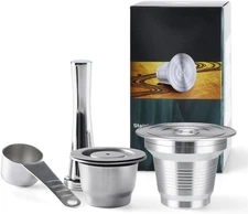 4 in 1 Reusable Stainless Steel Coffee Capsules Compatible with L'OR B Arista LM