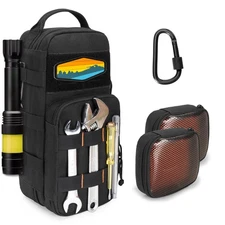 Heavy Duty Small Tool Bag Storage with 2 Zipper Pouches, Multi-functional Tac...