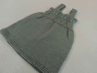 Handcrafted Knitted Baby Jumper Sage Green 100% Merino Wool Female 6-9 months
