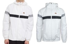 Ellesse Men's Lynx Jacket White Long Sleeve Hooded Zip-Up Light Windbreaker New