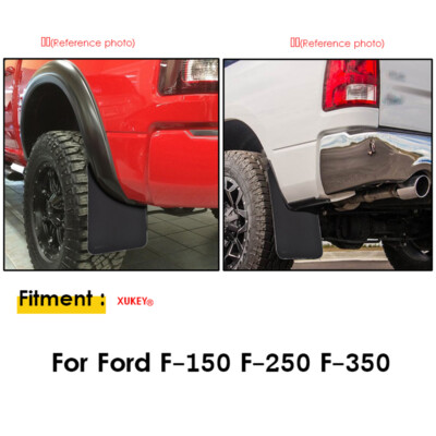 Kit De 4 Guardabarros Anchos Rally Negros Para Ford F150 Y Serie F, De Plástico PP+TPO