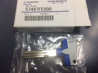 Genuine OEM Subaru STI Logo Titanium Key Blank Forester Impreza Legacy Outback