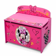 Disney Minnie Mouse Deluxe Wood Toy Box Kids' Furniture New Gift