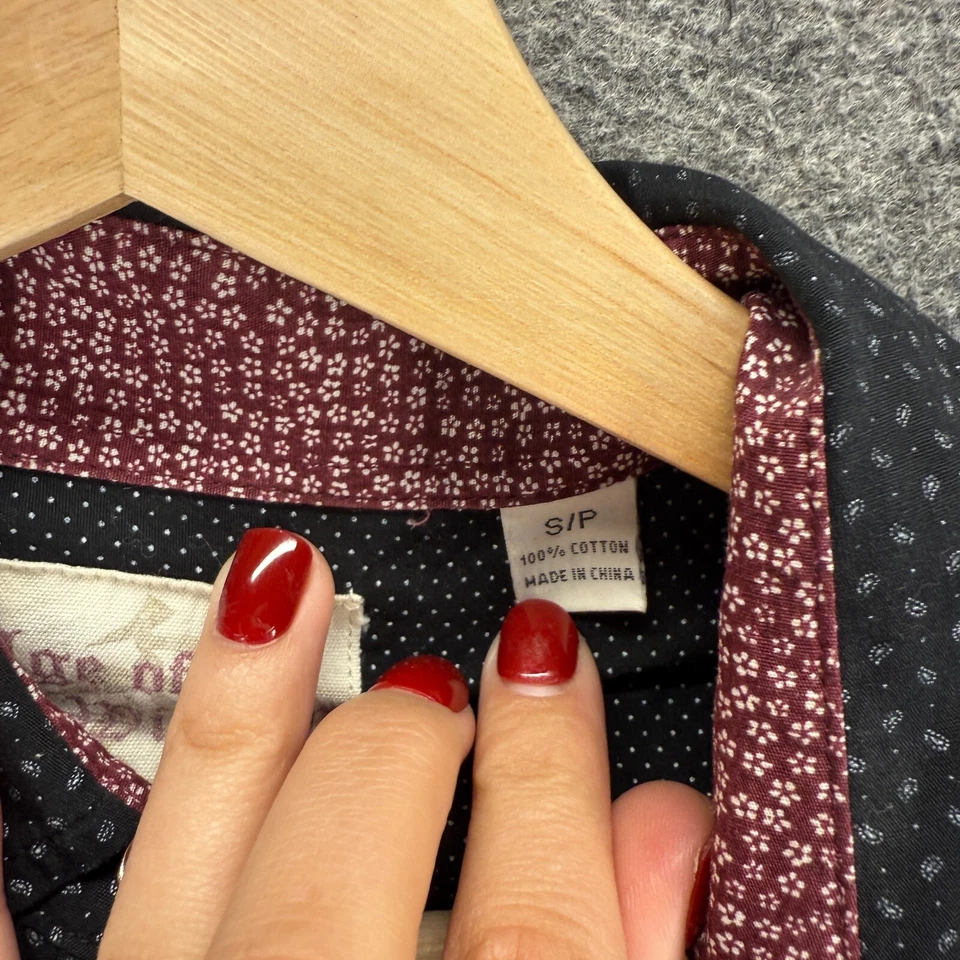 Camisa Age Of Wisdom Hombre S Pequeña Negra Con Cuello Abotonado Manga Larga Bolsillos Foto 4 de 4