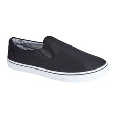 Mens Canvas Trainers  Boys Slip On Twin Gusset Casual Pumps Plimsolls Shoe Size