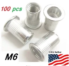M6 6mm Flat Head Aluminum Rivet Nut rivnut Insert Nut Pack Of 100