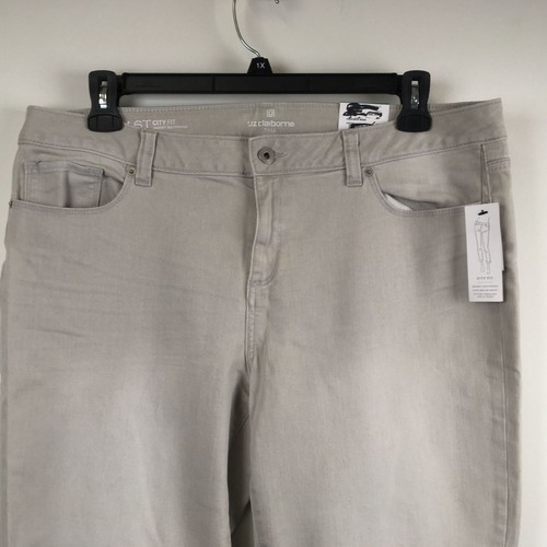 Liz Claiborne City Fit Jeans Womens Size 16T NEW Concrete Wash Skinny Boyfriend - Picture 9 of 11