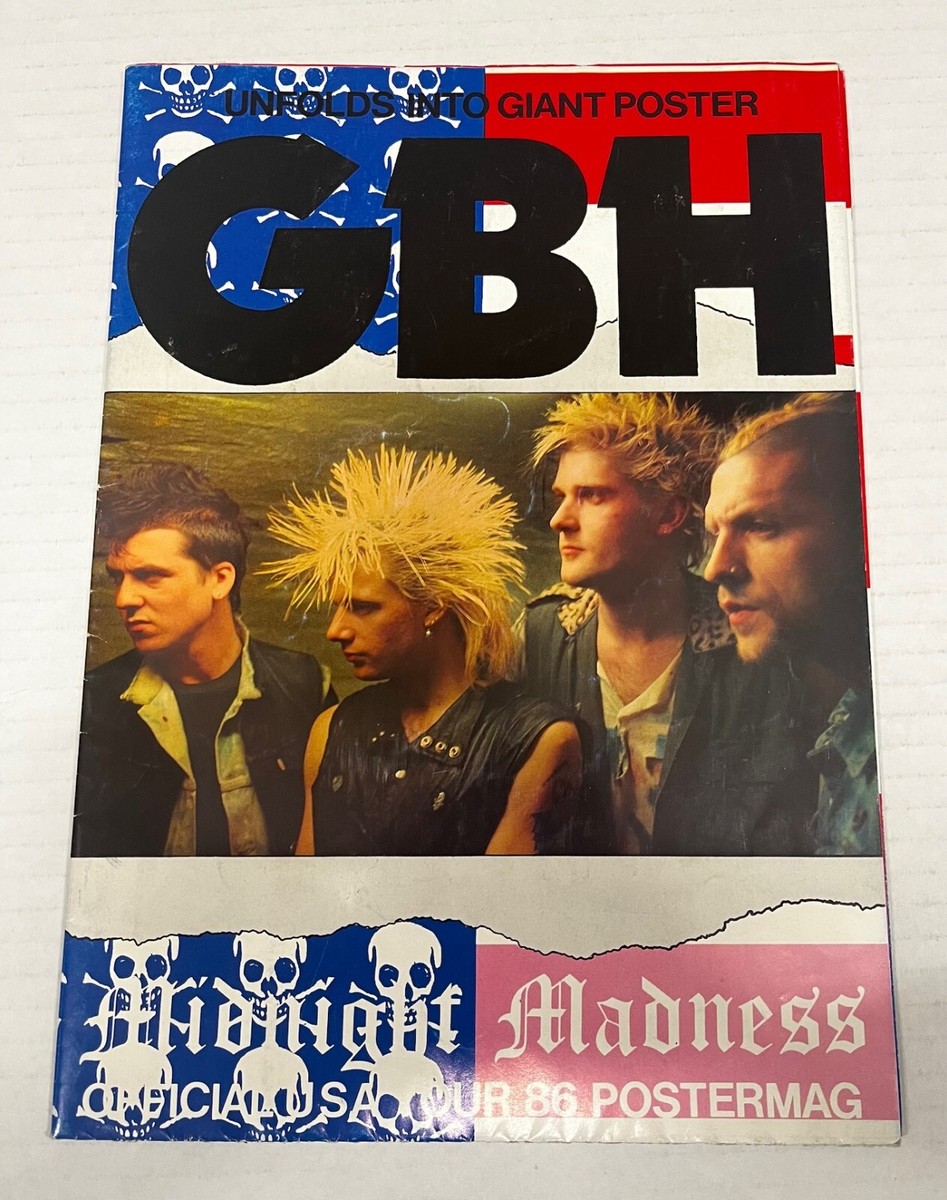 G.B.H. - MIDNIGHT MADNESS - 1986 OFFICIAL USA TOUR POSTER MAG