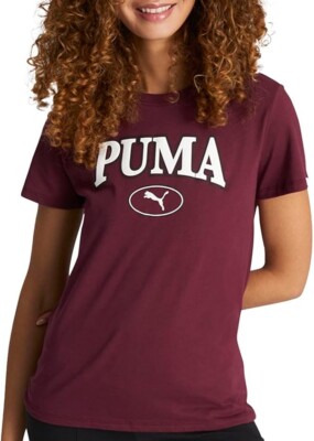 Puma Women's Dark Jasper Short Sleeve Squad Graphic Pullover T-Shirt Size Small