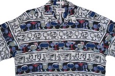 NEW CAMPIA MODA vintage Large Hawaiian camp shirt rayon wine cocktail drink