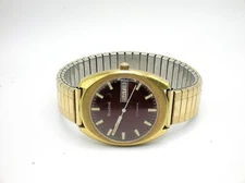 VINTAGE BULOVA 11AOACB RARE BROWN DIAL AUTOMATIC MAN';S WATCH - RUNNING -B.OFFER