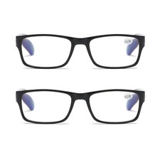 2 PK Unisex Anti Blue Light Reading Glasses Spring Hinge Readers for Men Women