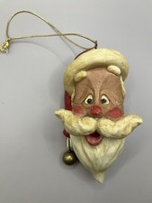 Bert Anderson Santa Claus Christmas Ornament Carved Painted 3D With Bell