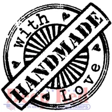 Deep Red Stamps Essentials - Handmade with Love Rubber Cling Stamp