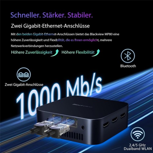 Blackview MP80 Mini PC Intel N97 16GB 512GB SSD 4K UHD Windows 11 PRO 3,6 GHz EU - Bild 6 von 18
