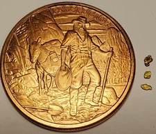 3 Alaskan Gold Nuggets Pickers PLUS Prospector Round Collector Coin Bullion Bar