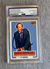 CHRIS BERMAN AUTOGRAPH ESPN MONDAY NIGHT FOOTBALL TRADING CARD- PSA/DNA SLAB