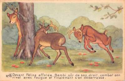 Disney Bambi Fighting Deer Vintage Postcard JF686469 | eBay