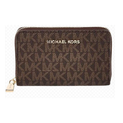 Michael Kors Small Logo and Leather Wallet Brown 32F9GJ6D0B
