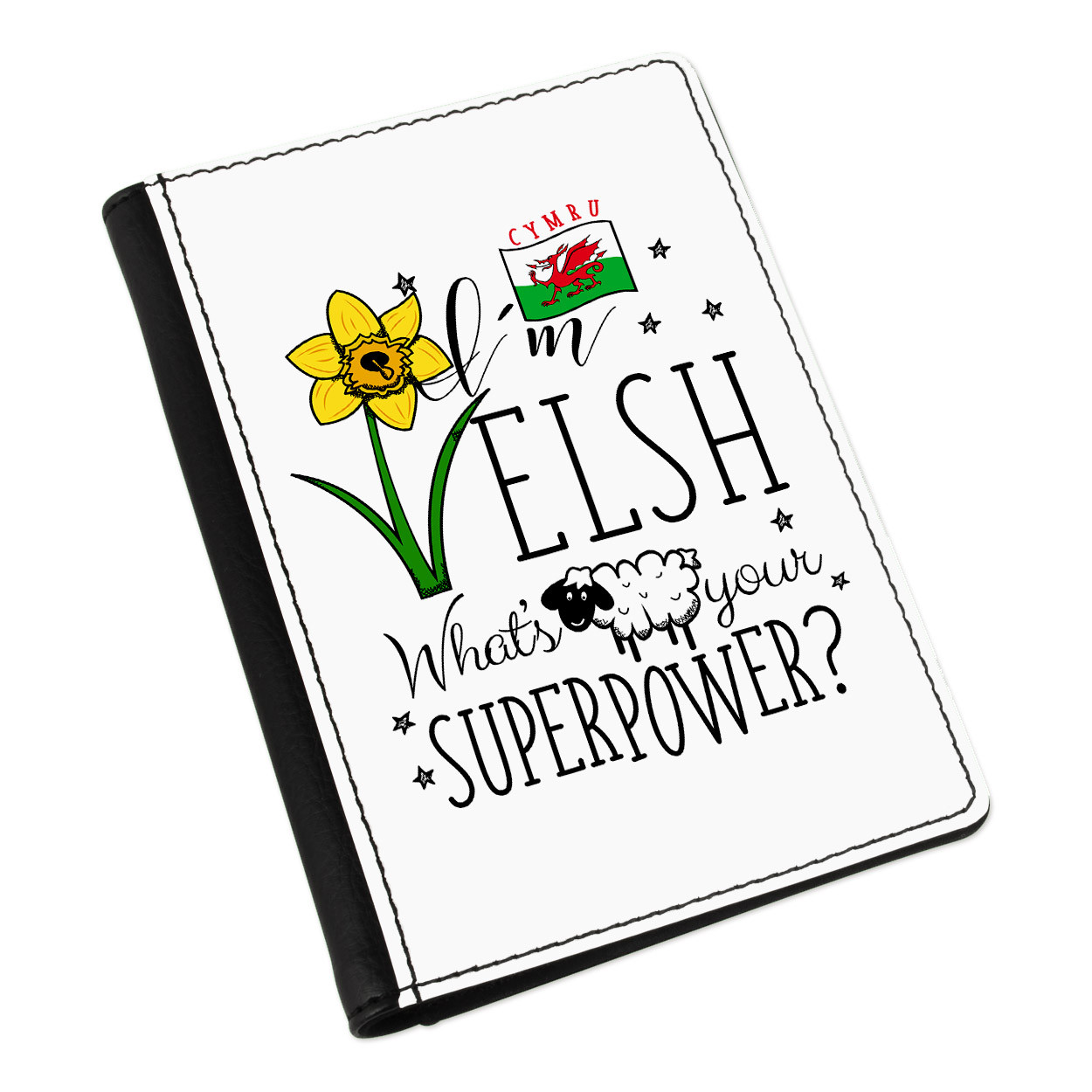 I'm Welsh What's Your Superpower Passport Holder Cover Case Wallet - Wales Flag