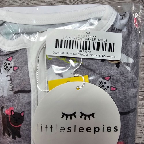 NIB Little Sleepies Cozy Cats Zippy Size 6-12 months - Picture 2 of 3