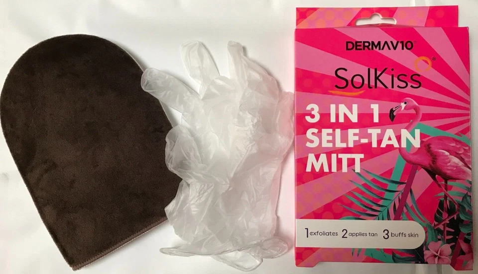 DermaV10 SolKiss 3 IN 1 Selbstbräunerhandschuh