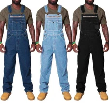Mens Wash Denim Designer Dungaree Dungarees Jeans Bib Overalls Suspenders Pants