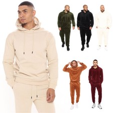 Mens Jogging Tracksuit 2 Piece Velvet Pant Sweatsuit Sport Sweatshirt Set