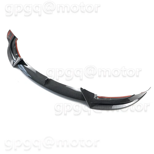 For Tesla Model 3 2017-2023 V Style Front Bumper Lip Splitter Carbon Fiber Look - Picture 7 of 11