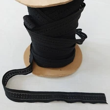 BLACK ELASTIC Seam Binding Hem Facing by YARD NEW from spool 1" wide min 3 yards