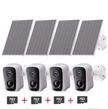 4Pcs 4MP Solar Wifi Security Camera Wireless 2-Way Audio Color Night Vision 64G
