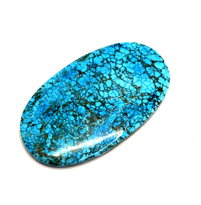 Certified 212 Ct Natural Spiderweb Oval Cut Turquoise Blue Untreated Gemstone
