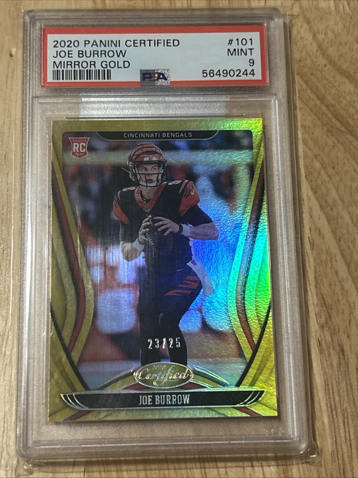 JOE BURROW 2020 Panini Certified RARE SSP MIRROR GOLD 101 RC 23/25 PSA 9 MINT