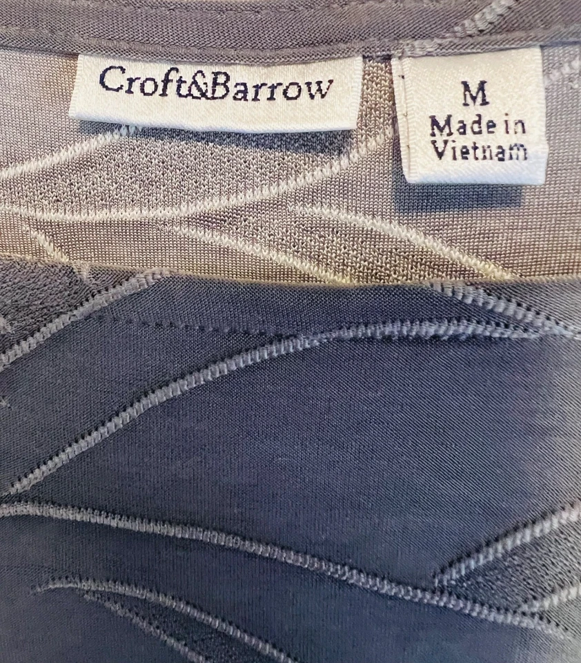 Туника женская с принтом Croft & Barrow LS серая, черная, красная и белая, размер M - Изображение 2 из 2