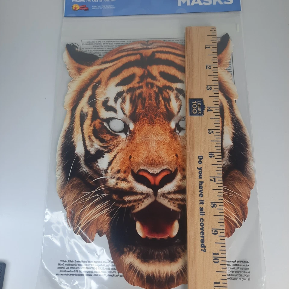 NEW Rubies Tiger Cardboard Mask, Mask-Arade 11" Paper Party Mask, Animal Costume - Image 4 of 4