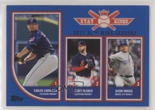 2018 Topps Big League Stat Kings Trio Blue Jason Vargas Corey Kluber #322 sk9