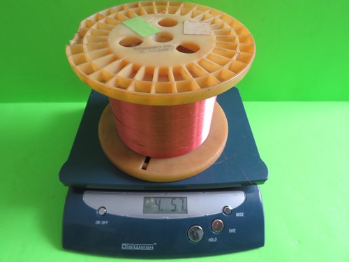 40 AWG 0.003" Enameled Copper Magnet Wire 4.5 lb Phelps Dodge Used