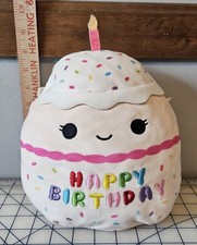 Squishmallow Happy Birthday Cupcake with Sprinkles Kellytoy Plush 8"