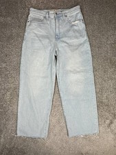 Madewell The Perfect Vintage Wide Leg Cropped Jeans Womens 30 Blue Denim 32x28