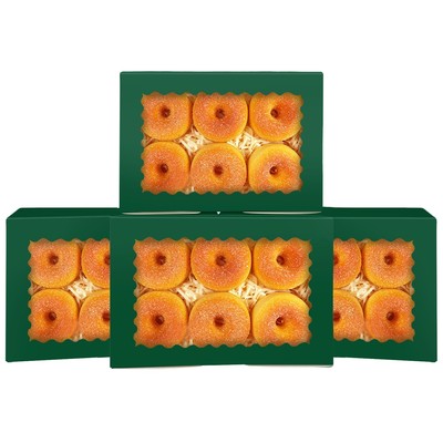 50Pcs Deep Green Cookie Box with Window 9x6x2.5 inch Pastry Macaron Bakery Bo...