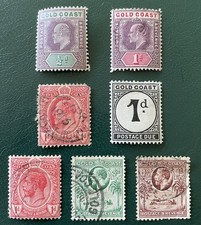 Gold Coast Stamps X7 (2 Mint) King Edward VII + King George V Varying Condition