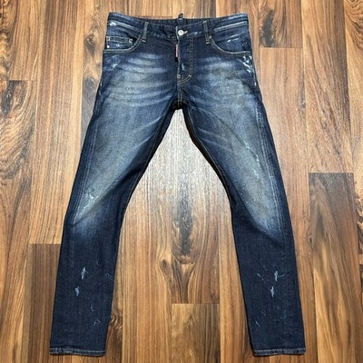 Dsquared2 Sexy Twist Factory Distressed Denim Jeans W31 L28 Blue Dirty Wash