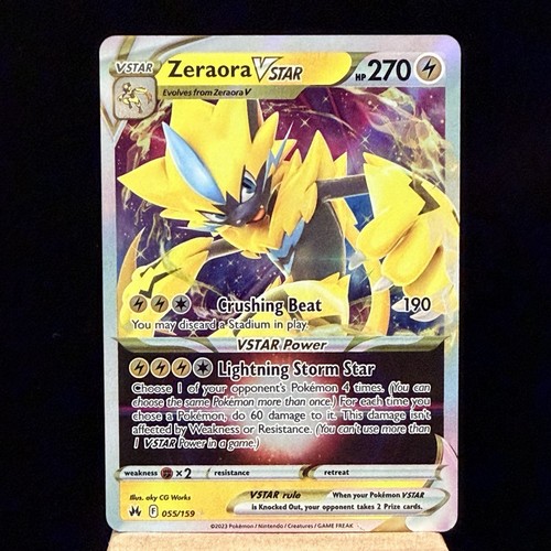 Zeraora VSTAR 055/159 Holo VSTAR Rare Crown Zenith Pokemon LP - Scratch